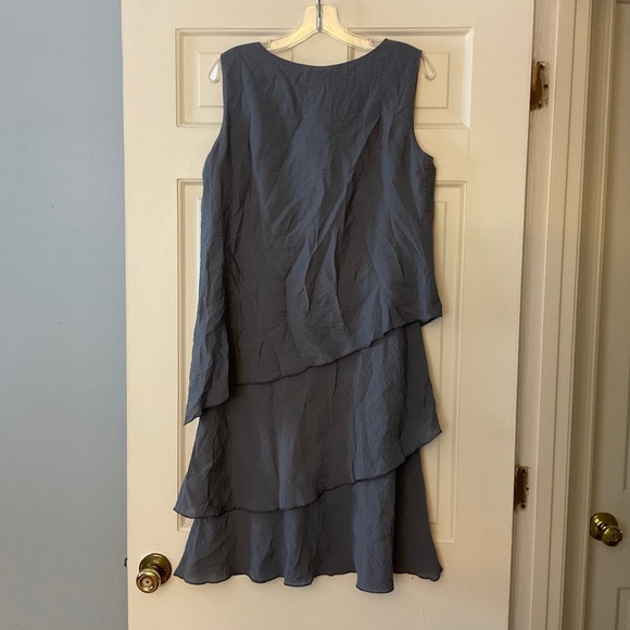 C.M.C. Color Me Cotton Click 3 Tier Tank Dress Gray Layered Sleeveless S NWT - Picture 5 of 8